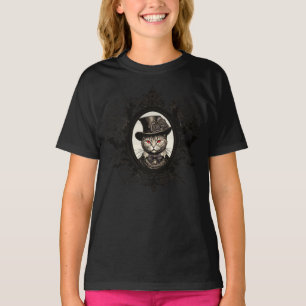 Camiseta Gato de Halloween, gato de vampiro, colmillos de d