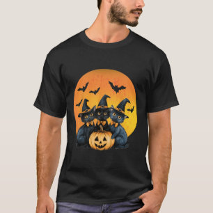 Camiseta Gato de Halloween Gato Negro Gato de Halloween Fur