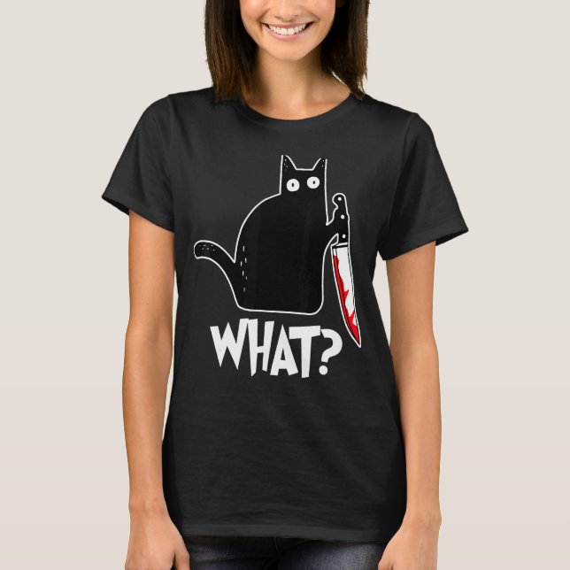Camiseta gato de Halloween qué (Anverso)