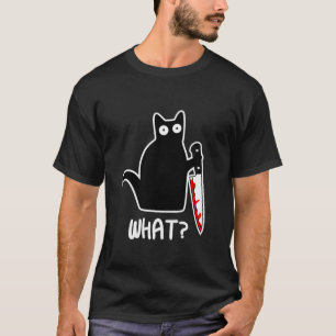 Camiseta Gato de Halloween qué gracioso gato negro asesino 