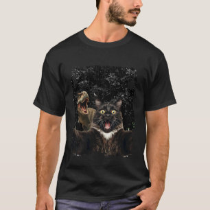 Camiseta Gato de Halloween Selfie Negro Maine Coon