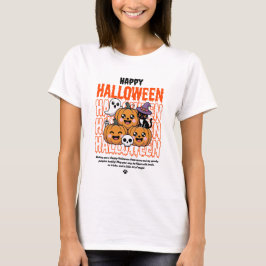 Camiseta Gato de Halloween y calabaza grunge negro y naranj