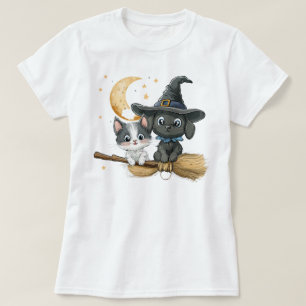 Camiseta Gato de Halloween y tazón de perro