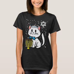 Camiseta Gato de Hanukkah Lindo Chanukah Judío Mujeres Niña