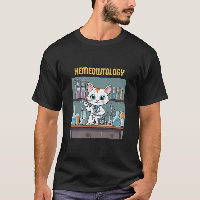 Camiseta Gato de hematología divertida (Anverso)