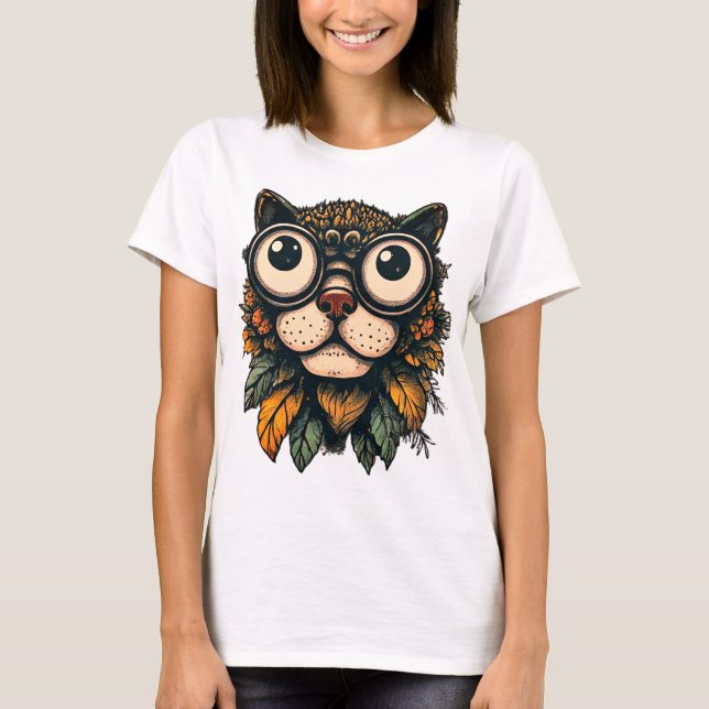 Camiseta Gato de hoja (Anverso)