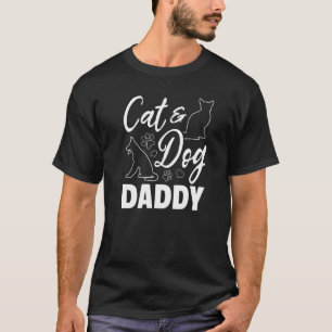 Camiseta Gato de hombre y papá de perro Papá de gato Papá