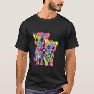 Camiseta Gato de hongo de arte alucinante Festival psicodél