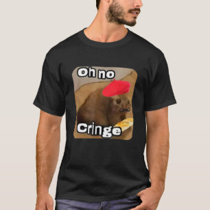 Camiseta Gato de Internet Oh No Cringe Cat French Baguette