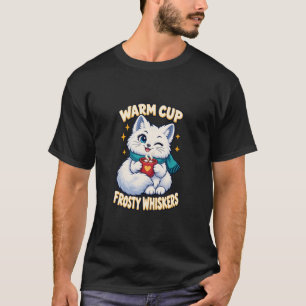 Camiseta Gato de invierno Cocoa Taza caliente Bigotes helad