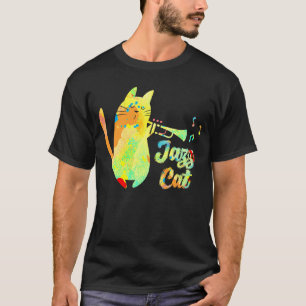 Camiseta Gato de jazz gato tocando trompeta gatito músico