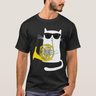 Camiseta Gato de Jazz Jugando con suavidad el Guay del cuer
