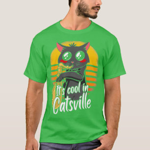 Camiseta Gato de jazz tocando saxofón para los amantes de l