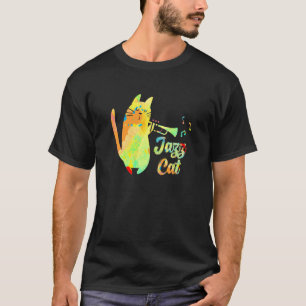 Camiseta Gato de jazz tocando trompeta músico de gatito