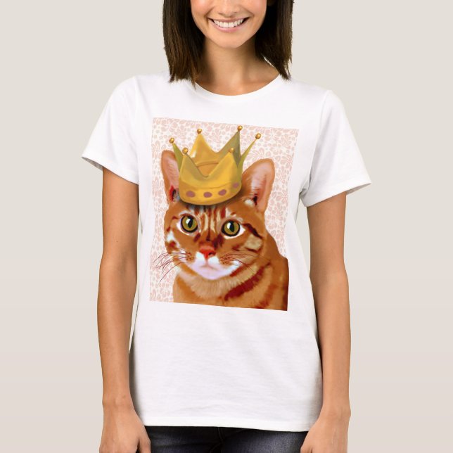 Camiseta Gato de jengibre con retrato de corona (Anverso)
