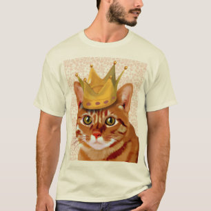 Camiseta Gato de jengibre con retrato de la corona