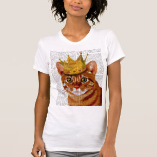 Camiseta Gato de jengibre con retrato de la corona