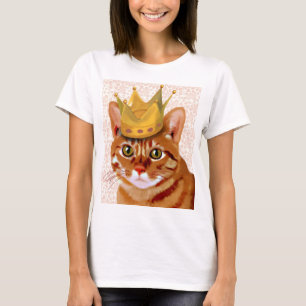 Camiseta Gato de jengibre con retrato de la corona