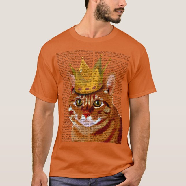 Camiseta Gato de jengibre con retrato de la corona (Anverso)