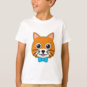 Camiseta Gato de jengibre feliz lindo con papillón