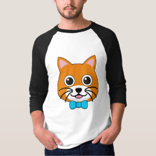 Camiseta Gato de jengibre feliz lindo con papillón