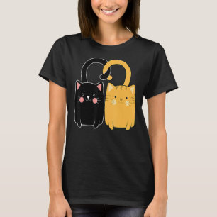 Camiseta Gato de jengibre negro Gatito Día de San Valentín