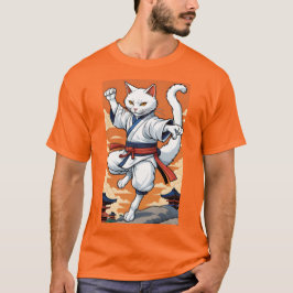 Camiseta Gato de karate blanco