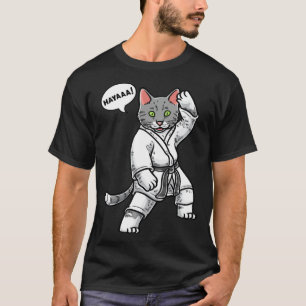 Camiseta Gato de Karate Cinturón Negro Entrenamiento Marcia