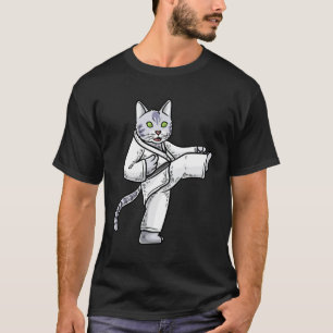 Camiseta Gato de Karate Cinturón Negro Entrenamiento Marcia