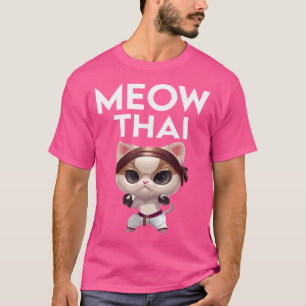 Camiseta Gato De Karate De Meow Tailandés Para El Luchador 