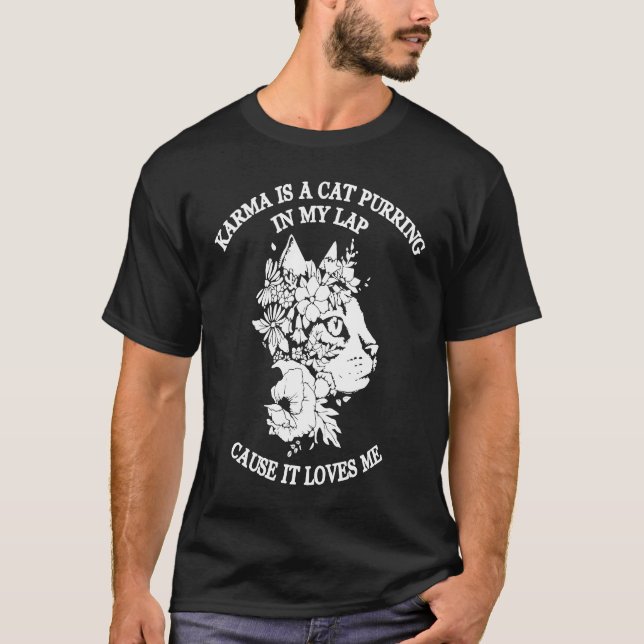 Camiseta Gato de Karma Purgando mi animal de Lap (Anverso)