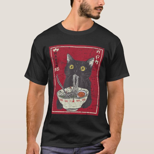 Camiseta Gato de Kawaii Ramen Comida japonesa Divertida Chi (Anverso)