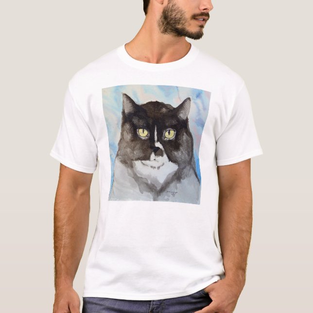 Camiseta Gato de la acuarela (Anverso)