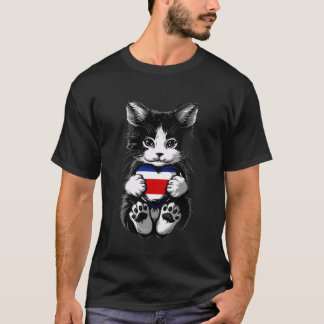 Camiseta gato de la bandera de Costa Rica corazón Costa Ric