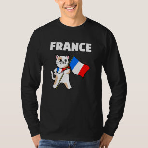 Camiseta Gato de la bandera de Francia Colores franceses ga