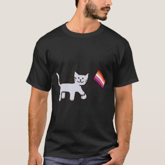 Camiseta Gato de la bandera del orgullo lésbico