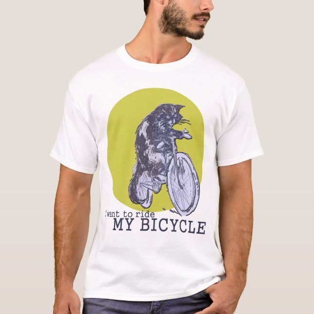 Camiseta Gato de la bicicleta (Anverso)