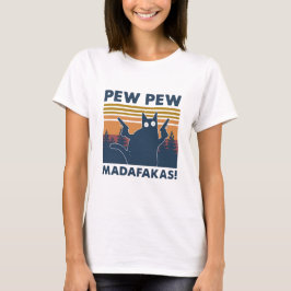 Camiseta Gato de la cosecha Pew Pew Madafakas