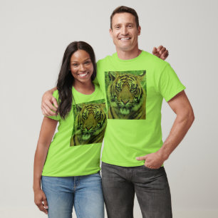 Camiseta Gato de la jungla de tigres en franjas de Safari