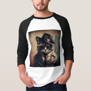 Camiseta Gato de la mafia retro