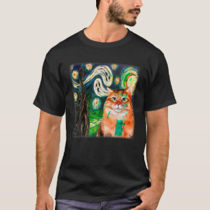 Camiseta Gato de la noche del estreno Van Gogh Ghost Scary 