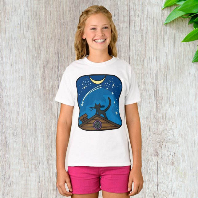 Camiseta Gato De La Noche En El Techo (Subido por el creador)