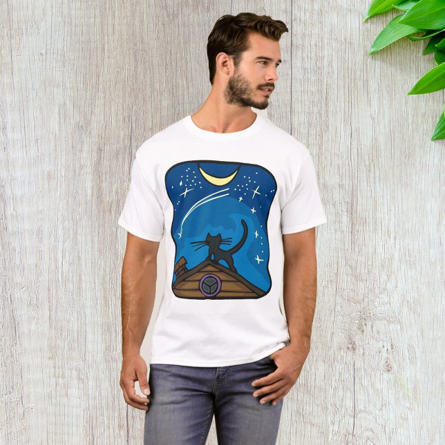 Camiseta Gato De La Noche En El Techo (Subido por el creador)