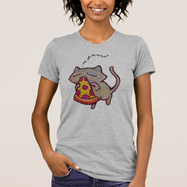Camiseta ¡Gato de la pizza! (Anverso)