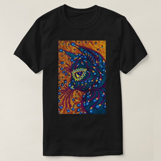 Camiseta Gato de la pluma del pavo real, Louis Wain (Diseño del anverso)