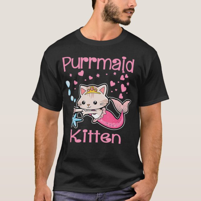 Camiseta Gato de la princesa de la sirena de Kitten (Anverso)
