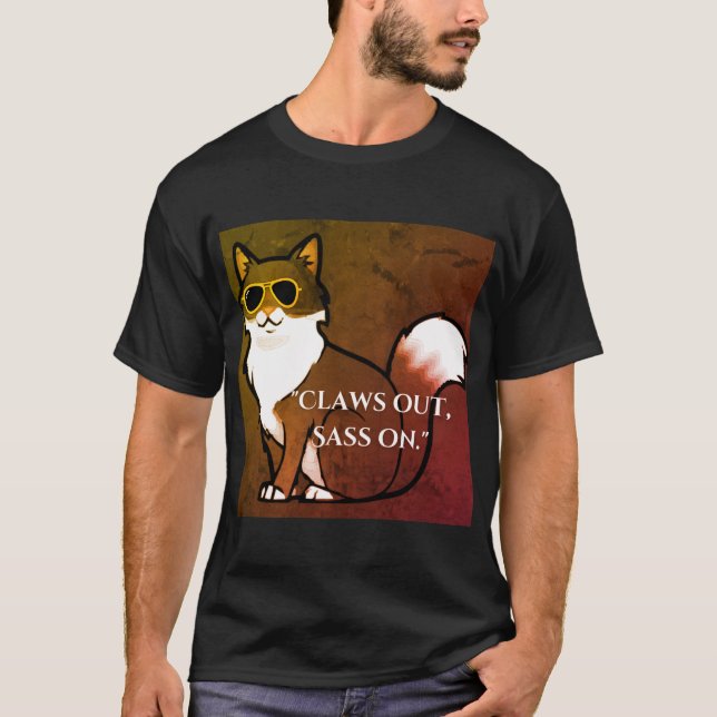 Camiseta "Gato de la puerta de enlace: Clawout Sass On" (Anverso)