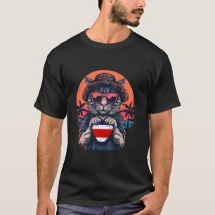 Camiseta Gato de la puesta del sol de Costa Rica Orgullo de