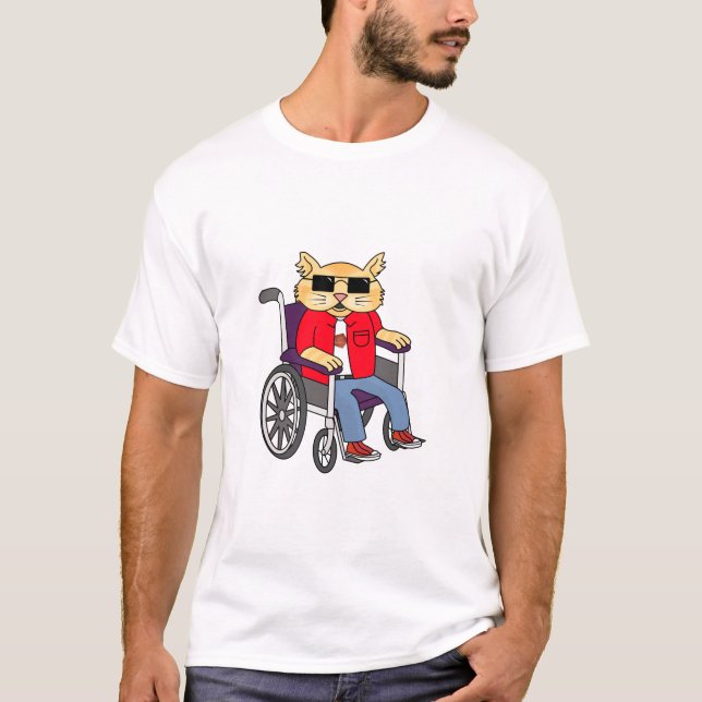Camiseta Gato de la silla de ruedas (Anverso)