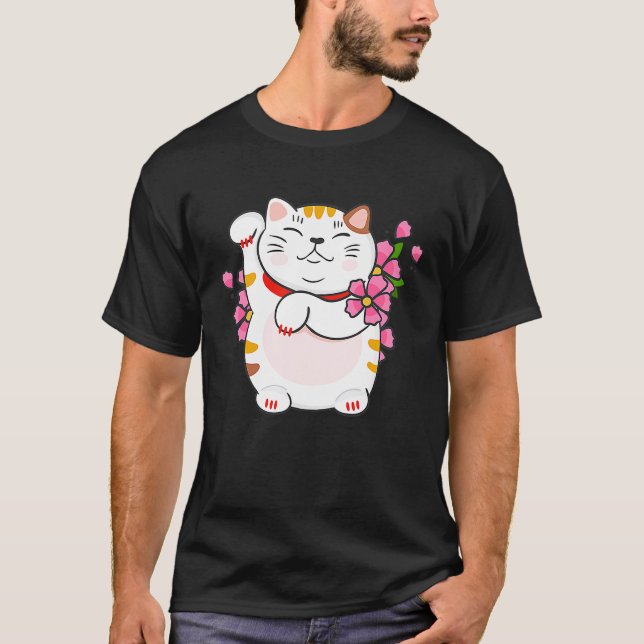 Camiseta Gato de la Suerte Maneki Neko (Anverso)